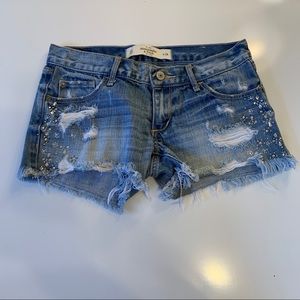 Abercrombie & Fitch size 00 W24 bling booty shorts